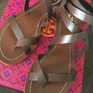 Tory Burch Brown Strap Sandals